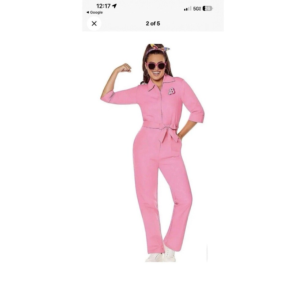 Barbie The Movie Adult Pink Power Jumpsuit - Size M Costume Spirit Halloween